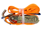 Set van vier UNITRAILER 2m/35mm/2t oranje transportbanden met spaninrichting