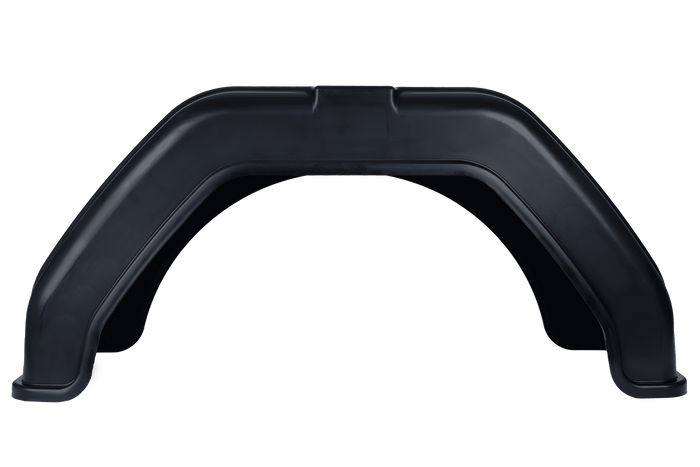 Set van twee spatborden voor een aanhanger van 13-14 inch, met vlakke wielkasten van 710/200 mm.