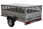 Autoaanhanger 230x125 UNITRAILER GARDEN 230 KIPP met gaaswanden en grijze afdekking