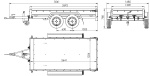 Twee-assige aanhanger 264x125 UNITRAILER GARDEN 264/2 KIPP met BIS zijwanden, H-800 frame en blauwe kap