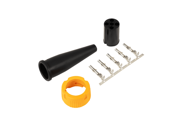 MANTES connector voor achterlichten aanhanger bajonet 5-PIN, geel, links