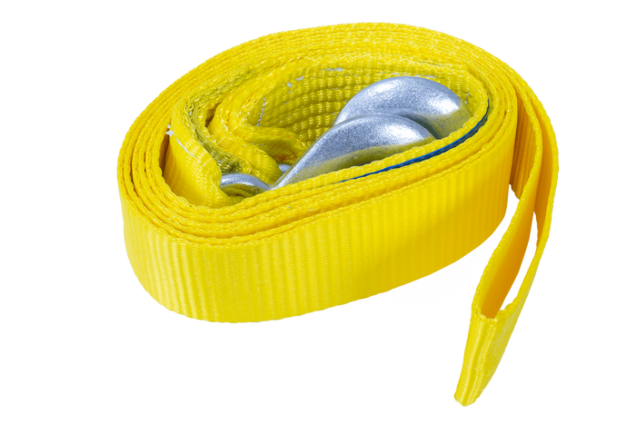 Sleepkabel met haken UNITRAILER sleepband 3m/50mm/3t geel