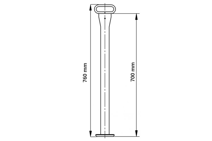 KNOTT 4802429X vaste steun voor aanhanger van 175 kg 48 mm 700 mm