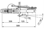 AL-KO oplooprem 60S/2 met AK161 kogelkoppeling 750kg aanhanger met V-dissel
