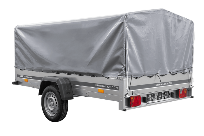 Eenassige aanhangwagen 264x150 UNITRAILER GARDEN 265 KIPP met H-800 frame en grijze huif