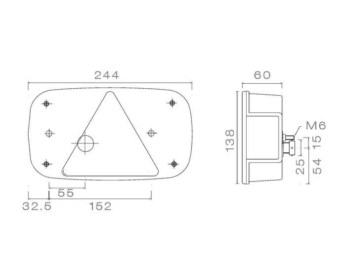 ASPÖCK Multipoint III achterlicht, 6 functies, rechts