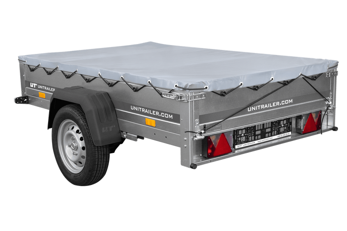 Autoaanhangwagen op veren 200x125 UNITRAILER GARDEN 201/R KIPP met H-0 frame en grijze kap