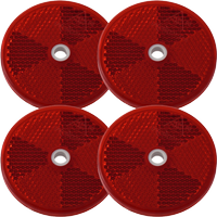 Ronde reflectoren met gaten, rood DOBPLAST 60 mm, set van 4 reflectoren