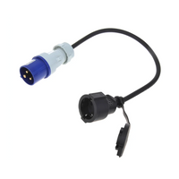 Adapter met CEE-stekker en Schuko-aansluiting 16A 230V met beschermingscontact ProPlus 373530 40cm kabel