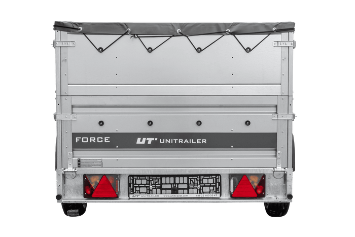 Lichte aanhanger 264x125 UNITRAILER FORCE 264 KIPP met BIS-zijwanden, H-0 frame en grijze afdekking