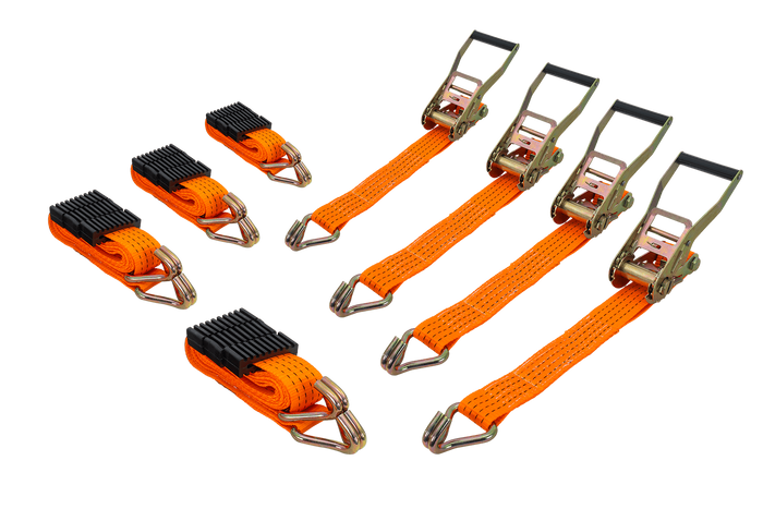 Set van vier 3-punts transportbanden met spanner voor UNITRAILER trailer 3m/50mm/4t oranje