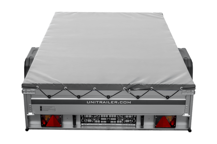 Autoaanhanger met aluminium zijwanden 264x150 Unitrailer Garden 265 KIPP ALU met H-0 frame en grijze afdekking