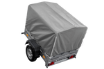 Enkelassige aanhanger 150x106 UNITRAILER GARDEN 150 KIPP met H-800 frame en grijze afdekking