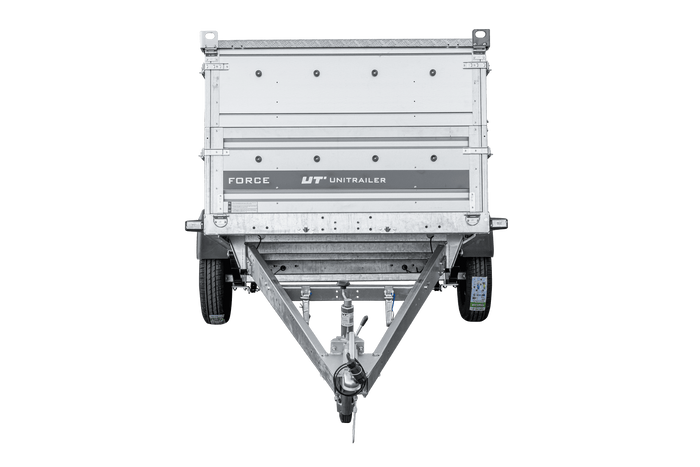 Enkelassige aanhanger op veren 264x125 UNITRAILER FORCE 264/R KIPP met BIS-zijwanden en aluminium afdekking