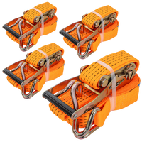 Set van vier UNITRAILER 8m/50mm/5t oranje transportbanden met spaninrichting