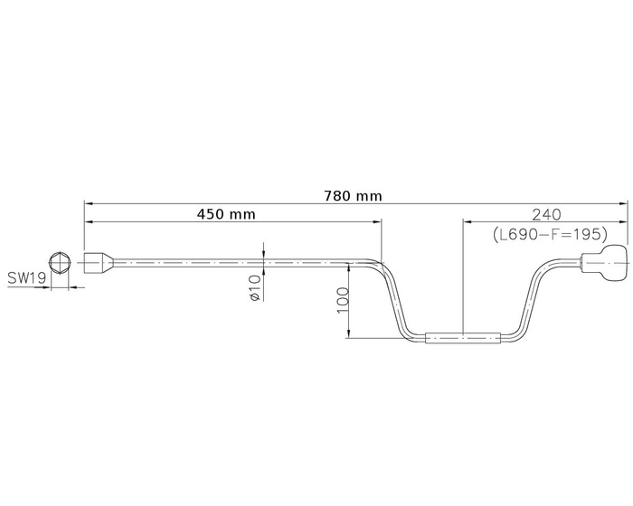 Krukmechanisme voor AL-KO 1213048 uitschuifbare steun voor 760 mm 19 mm aanhanger