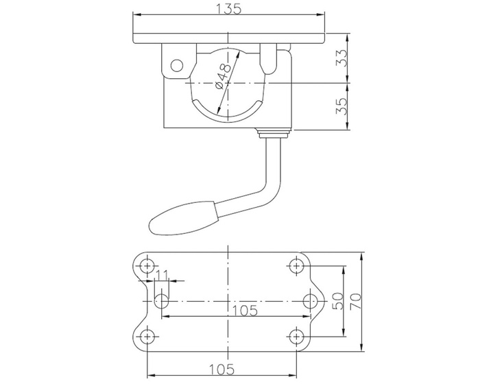 Klem voor neuswiel WINTERHOFF KLE48-G gietijzer 48 mm