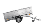 Enkelassige aanhangwagen op veren 264x125 UNITRAILER GARDEN 264/R KIPP met BIS zijwanden en aluminium afdekplaat