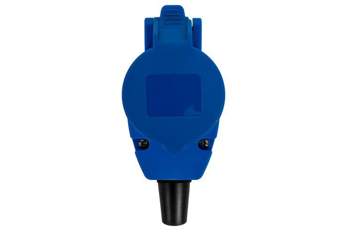 MANTES 2P+E haakse CEE-stekker met extra stopcontact 16A 230V