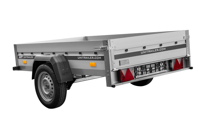 Aanhangwagen op veren met aluminium zijwanden 200x125 Unitrailer Garden 201/R KIPP ALU