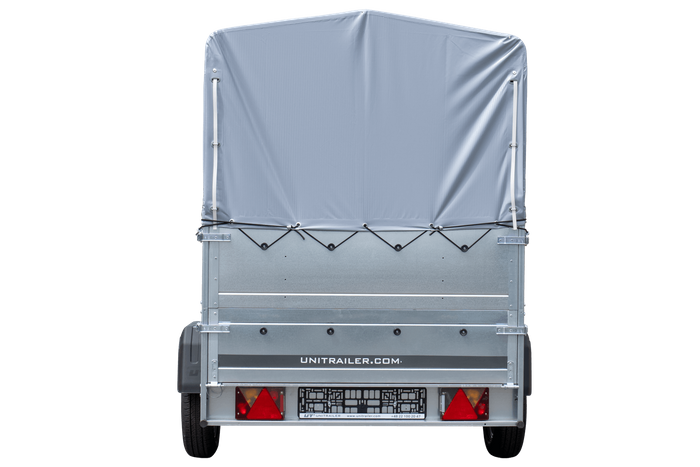 Autoaanhanger 230x125 UNITRAILER GARDEN 230 KIPP met BIS-zijwanden, H-800 frame en grijze afdekking