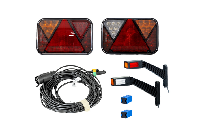 Verlichtingsset: FRISTOM FT-270 LED-achterlichten + FRISTOM FT-145 LED-zijmarkeringslichten + MANTES 7m 7-pins kabelboom