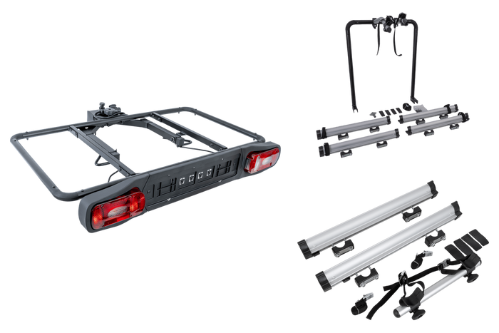 Inter Pack Re-Cargo trekhaakplatform + adapter voor het vervoeren van 3 fietsen