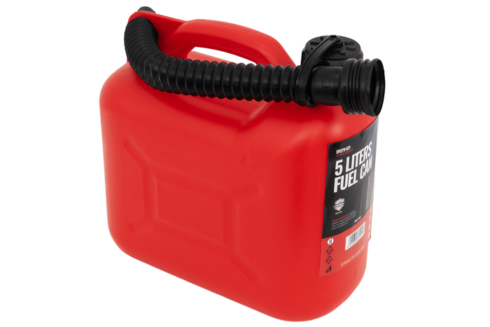 5L HERMON kunststof jerrycan met trechter, rood