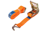 Set van vier UNITRAILER 4m/35mm/2t oranje transportbanden met spaninrichting