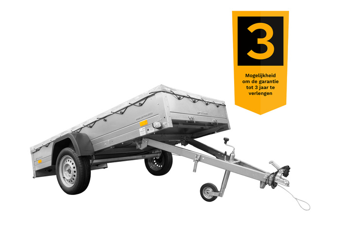 Autoaanhanger 264x125 UNITRAILER GARDEN 264 KIPP met H-0 frame en grijs deksel