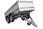 Tweeassige aanhanger met aluminium zijwanden 264x125 Unitrailer Garden 264/2 KIPP ALU met BIS-zijwanden, H-0 frame en grijze afdekking