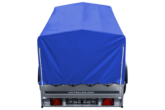 Lichte aanhanger 230x125 UNITRAILER GARDEN 230 KIPP met H-800 frame en blauwe hoes
