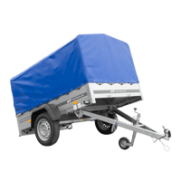 Lichte aanhanger 200x125 UNITRAILER GARDEN 201 KIPP met H-800 frame en blauw dekzeil