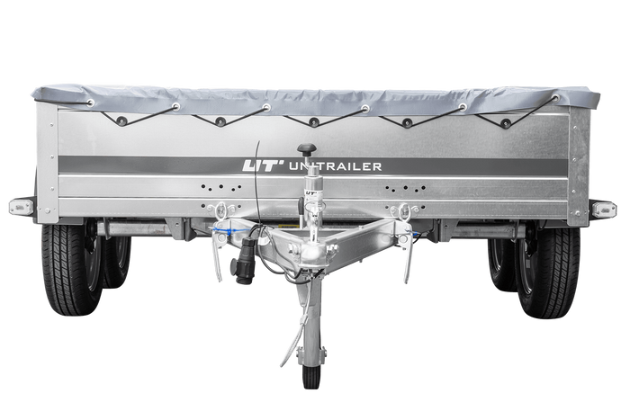 Autoaanhanger 264x150 UNITRAILER GARDEN 265/2 KIPP met H-0 frame en grijze afdekking