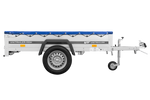 Tuinaanhanger 200 Kipp met neuswiel, H-0 frame en blauw dekzeil