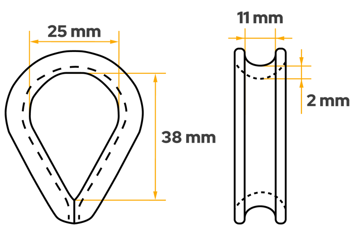 DROMET KU10 touwkous, stalen klos 10mm
