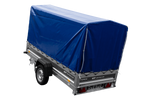 Autotrailer 264x125 UNITRAILER FORCE 264 KIPP met H-1100 frame en blauwe hoes