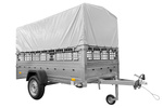 Autoaanhanger 264x125 UNITRAILER GARDEN 264 KIPP met gaaswanden, H-800 frame en grijze kap