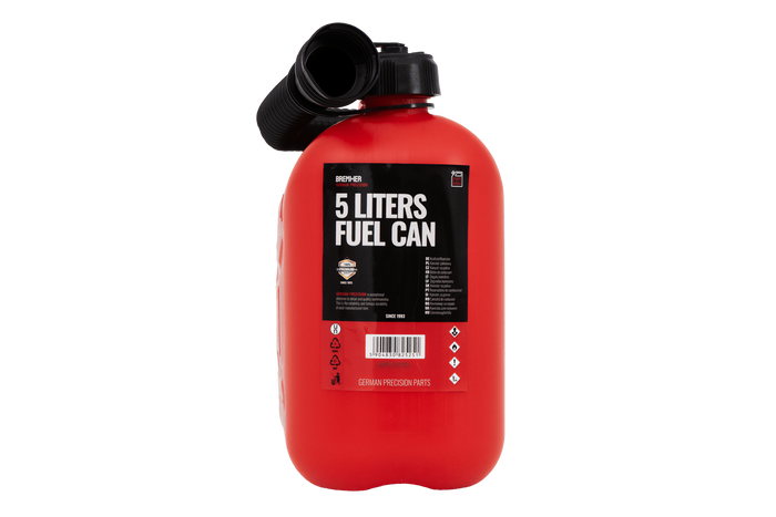 5L HERMON kunststof jerrycan met trechter, rood