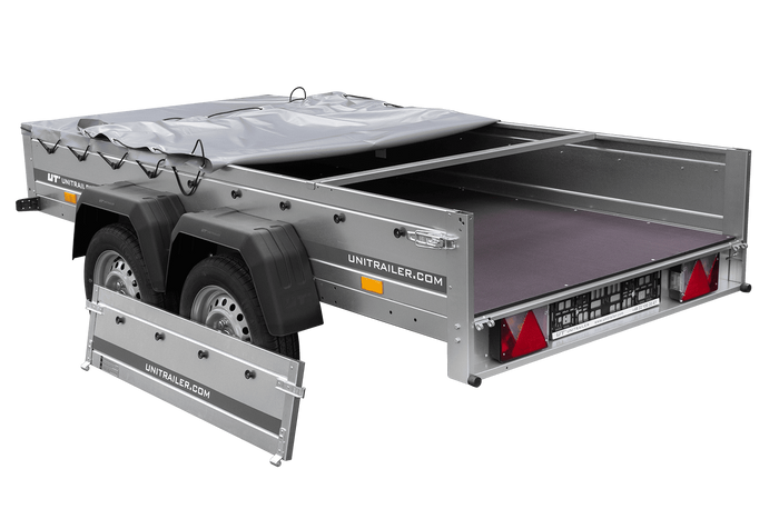 Twee-assige aanhanger 264x125 UNITRAILER GARDEN 264/2 KIPP met H-0 frame en grijze kap