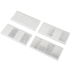 Reflectorset x4 reflector voor aanhangers - wit, 90 x 40 mm