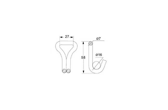 UNITRAILER haak voor spaanbanden 25mm 1,5t