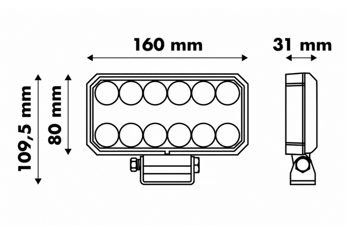 LED-werklamp reflector LAYTZ LY7304 66xLED 5800lm rechthoekig