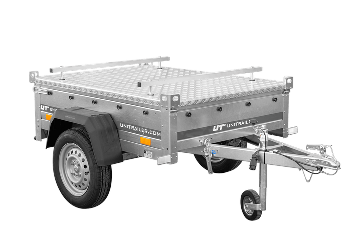 Enkelassige aanhanger 150x106 UNITRAILER GARDEN 150 KIPP met aluminium afdekking