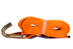 Set van vier UNITRAILER 3m/50mm/5t oranje transportbanden met spaninrichting