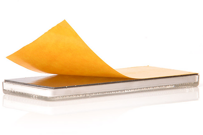 Reflecterend apparaat 96 x 42 mm, voorkant met plakband
