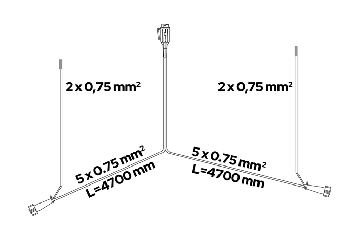 ASPÖCK elektrische installatie aanhangwagen takelwagen kabelboom 7 m 13/8 POLIGE stekker bajonetten 2x 5-POLIG