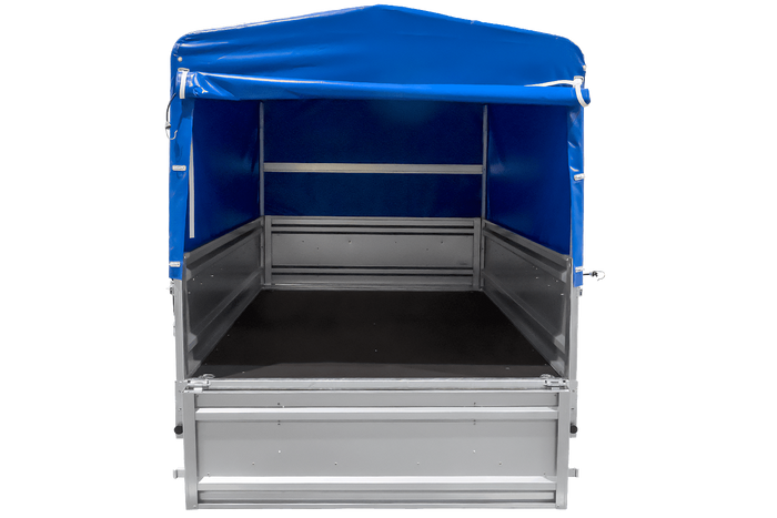 Autotrailer 264x125 UNITRAILER FORCE 264 KIPP met H-800 frame en blauwe hoes