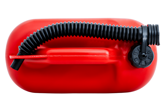 10L HERMON kunststof jerrycan met trechter, rood