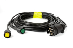 MANTES elektrische installatie, aanhangwagenkabelboom 5,2 m, 7-pins stekker, 2x5-pins bajonetten